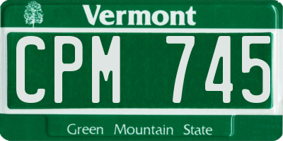 VT license plate CPM745