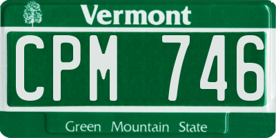 VT license plate CPM746