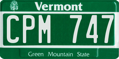 VT license plate CPM747