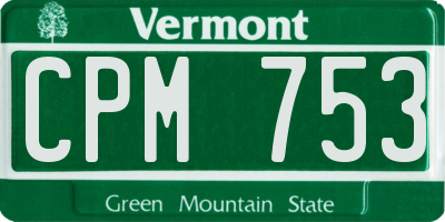 VT license plate CPM753