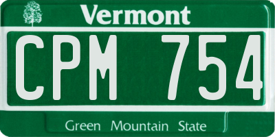 VT license plate CPM754