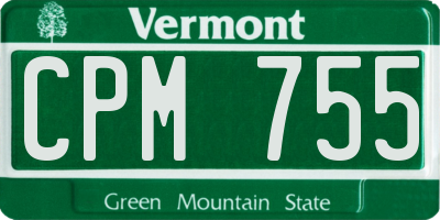 VT license plate CPM755