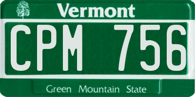 VT license plate CPM756