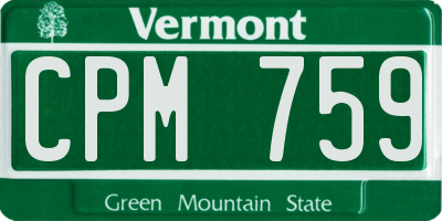 VT license plate CPM759