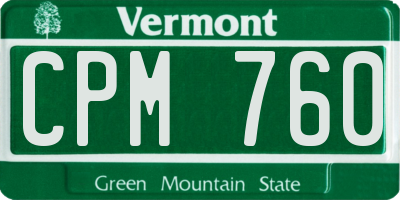 VT license plate CPM760
