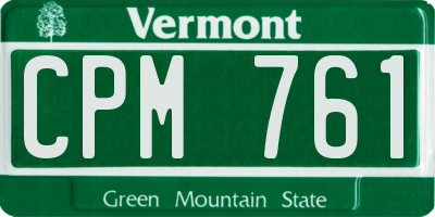 VT license plate CPM761