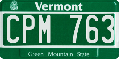 VT license plate CPM763