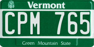 VT license plate CPM765