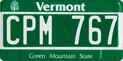 VT license plate CPM767