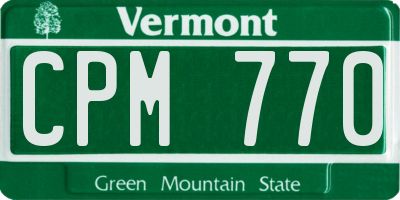 VT license plate CPM770