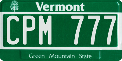 VT license plate CPM777