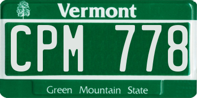 VT license plate CPM778