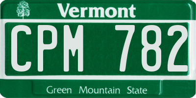 VT license plate CPM782