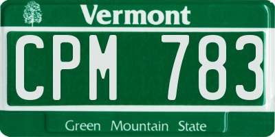 VT license plate CPM783
