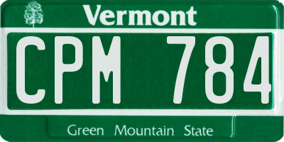 VT license plate CPM784