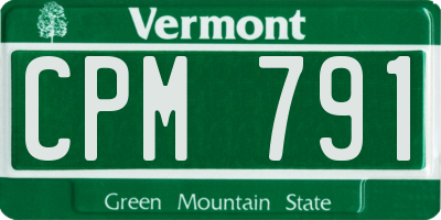 VT license plate CPM791