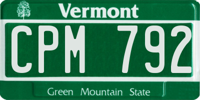 VT license plate CPM792