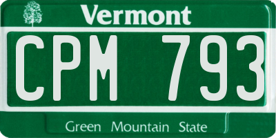 VT license plate CPM793