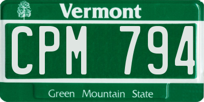 VT license plate CPM794