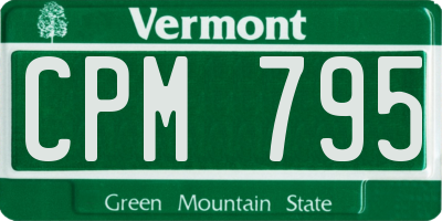 VT license plate CPM795