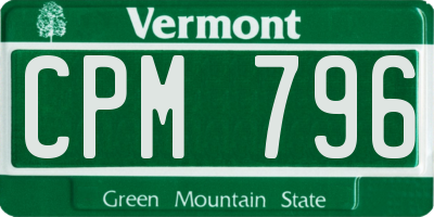 VT license plate CPM796