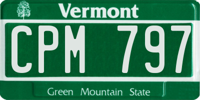 VT license plate CPM797