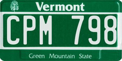 VT license plate CPM798