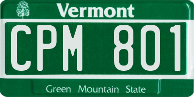 VT license plate CPM801
