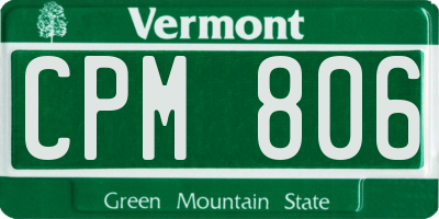 VT license plate CPM806