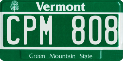VT license plate CPM808