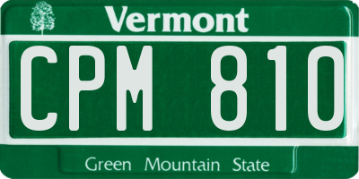 VT license plate CPM810