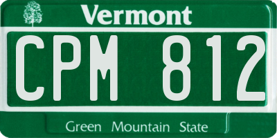 VT license plate CPM812