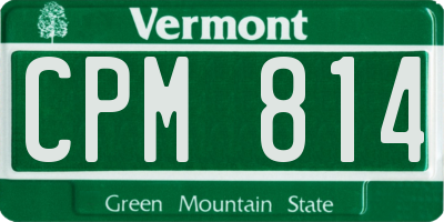 VT license plate CPM814