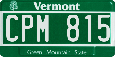 VT license plate CPM815
