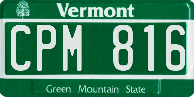 VT license plate CPM816