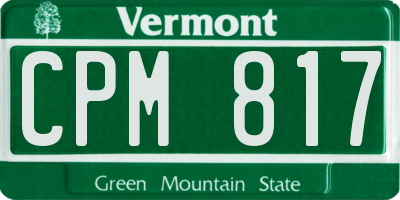 VT license plate CPM817