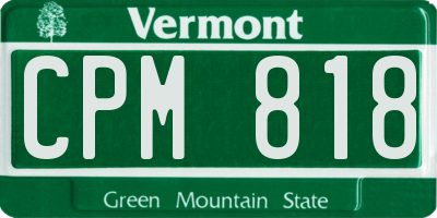 VT license plate CPM818