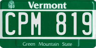 VT license plate CPM819