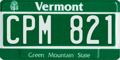 VT license plate CPM821