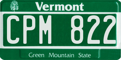 VT license plate CPM822