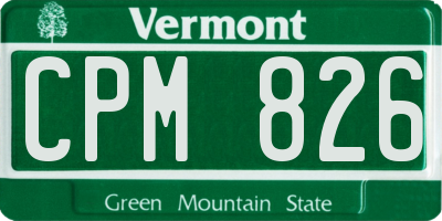 VT license plate CPM826