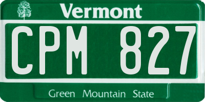 VT license plate CPM827