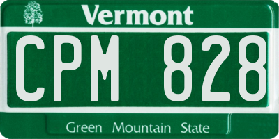 VT license plate CPM828