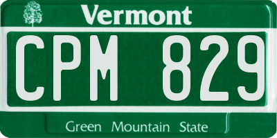 VT license plate CPM829