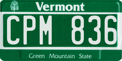 VT license plate CPM836
