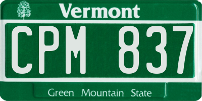 VT license plate CPM837