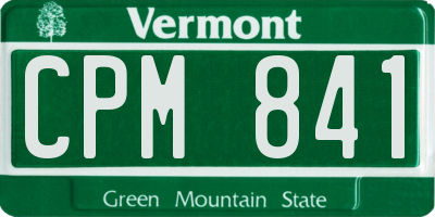 VT license plate CPM841