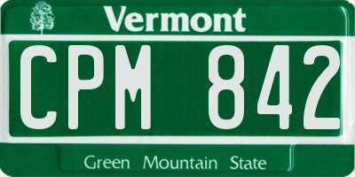 VT license plate CPM842