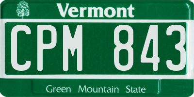 VT license plate CPM843