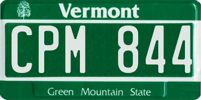 VT license plate CPM844